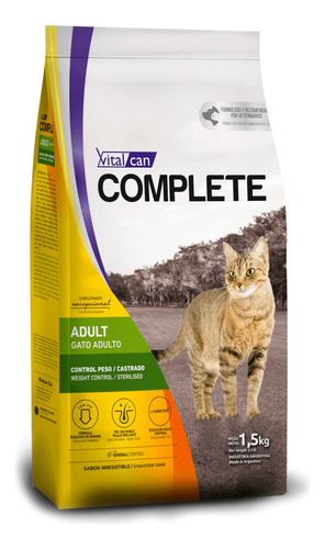 Alimento Complete Gato Control Peso/castrado 7.5 Kg