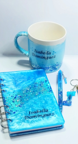 Resina Epoxica Agenda Llavero Bolígrafo Taza Combo