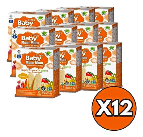 Pack X12 Galletas Baby Mum Sabor Tropical Orgánico