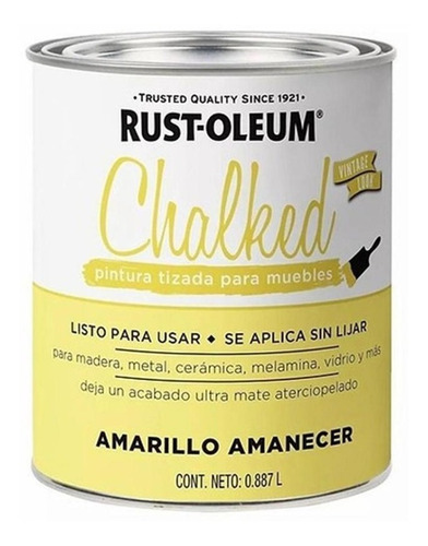 Esmalte Rust-oleum 0.9 Lt Chalk Amarillo Amanecer Tizada 