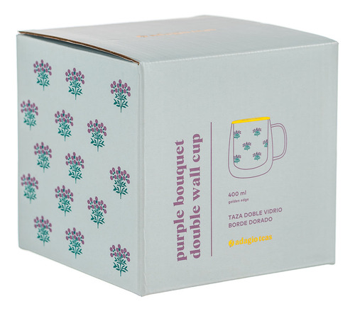 Taza Doble Vidrio Purple Bouquet 400 Ml