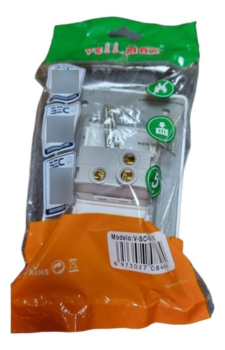 Tomacorriente Enchufe Hembra Simple 10a Blanco 250v Vellmax