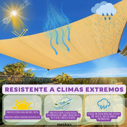 Malla Sombra Reforzada Beige 4x6 M Protección 90% Inmatmex