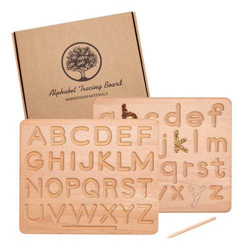 Jetm·hh My First Learn To Write Wooden Alphabet Tracing Bo.