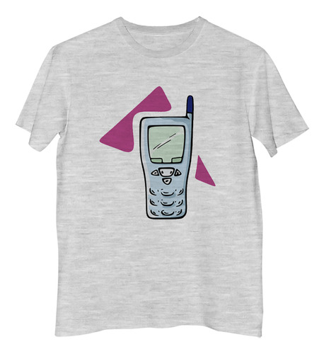 Remera Niño Celular Antiguo Celeste Icono Triangulo