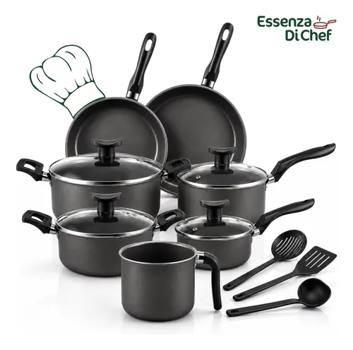 Conjunto Panelas Antiaderente 10 Peças Teflon Várias Cores