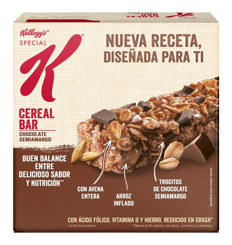 Barra Special K Chocolate Semiamargo 126 Gr