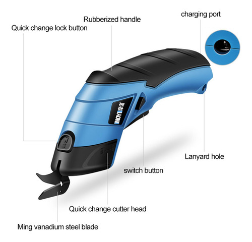 Tijeras Eléctricas Portátiles, Carga Usb, Con Cabezal De