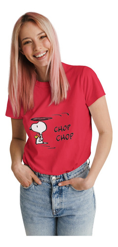 Polera Snoopy Charlie Brown Chop Algodon Estampado