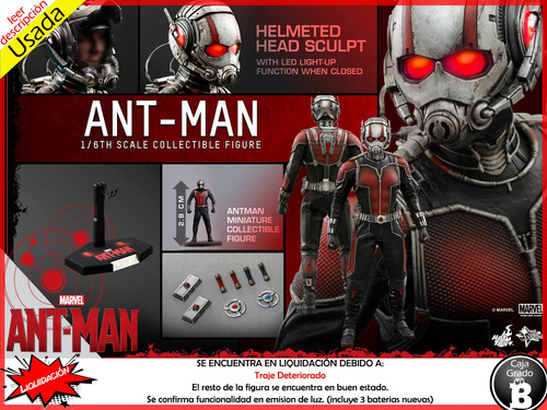Hot Toys Mms308 Ant Man Scott Lang Escala 1/6 (Usado)