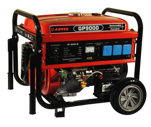 Imagen 1 de 4 de Grupo Electrogeno Arvek Gp9000 Nafta 8kva Con Ruedas