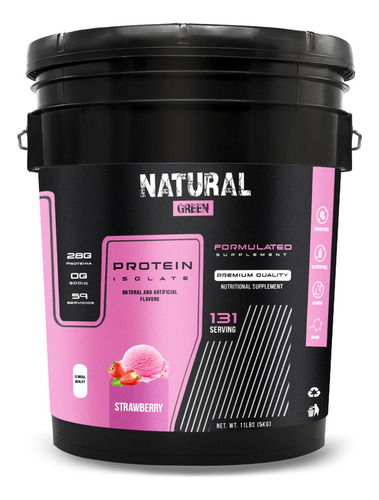 Proteina Whey Isolate Hidrolizada Green 5kg 131 Serv Fresa