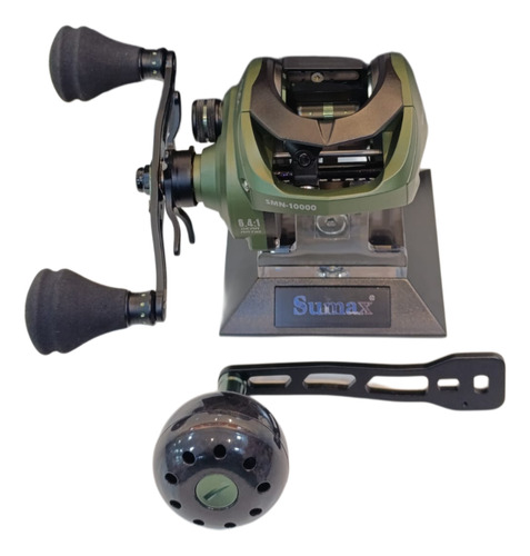 Reel Sumax Salminus Tamaño 300 10rod Chicharra Huevito Verde Musgo Izquierdo