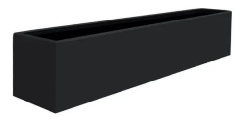 Maceta Con Plato Fibra De Vidrio Jardinera 100x30x30 Cm Negro Mate