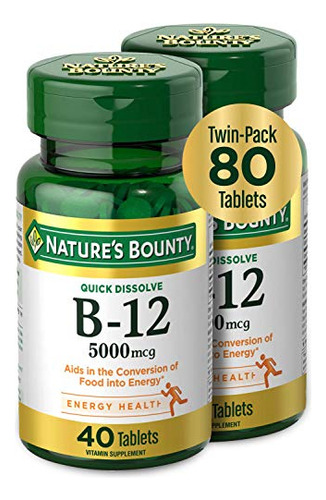 Suplemento Nature's Bounty Vitamina B12 5000mcg 80 Comprimid