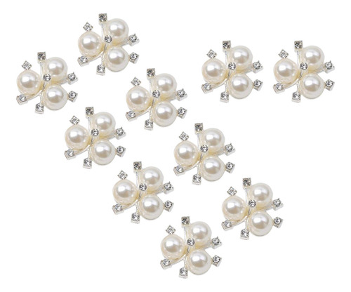 4 X 10 Uds. Botones De Perlas, Adornos De Diamantes De