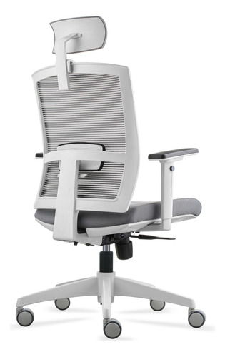 Silla Oficina Ergonómica Con Cabecero Taylor Gris Form Gris