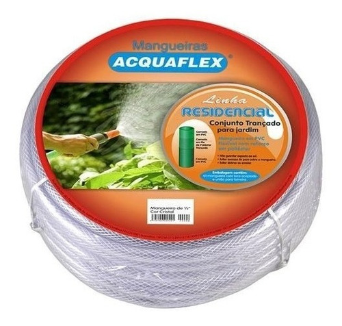 Mangueira De Jardim Acquaflex Trançada Cristal Com 10m