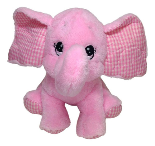 Elefante Baby De Pelúcia 38cm Cor Rosa