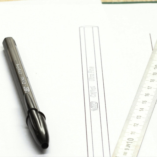 Pluma Lapicero Bic Cristal Diamante Ultra Fino Negro 0.7 Mm Negro Negro