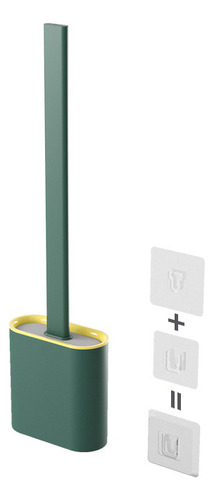 Set De Escobilla Y Soporte Para Inodoro De Silicona Verde