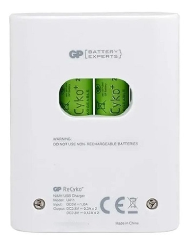 Imagen 5 de 8 de Cargador Pilas Gp + 4 Aa Recargables 2700mah
