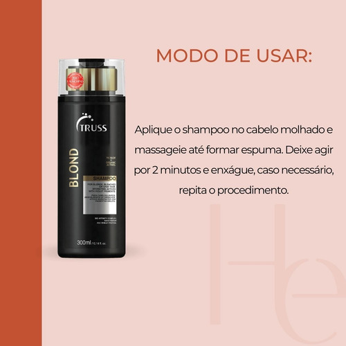 Shampoo E Condicionador Truss Blond 300 Ml Cabelos Loiros