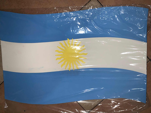 Cartel Aplique De Bandera Argentina 58 X 38 Cm De Goma Eva
