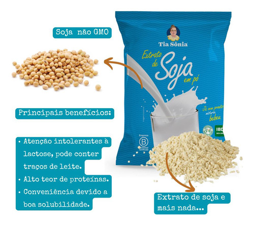 Kit Extrato Leite De Soja Pó Solúvel 200g Cada Tia Sônia