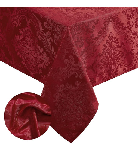 Mantel De Tela Impermeable Resistente A Las Manchas Rojo Rojo Texturizado