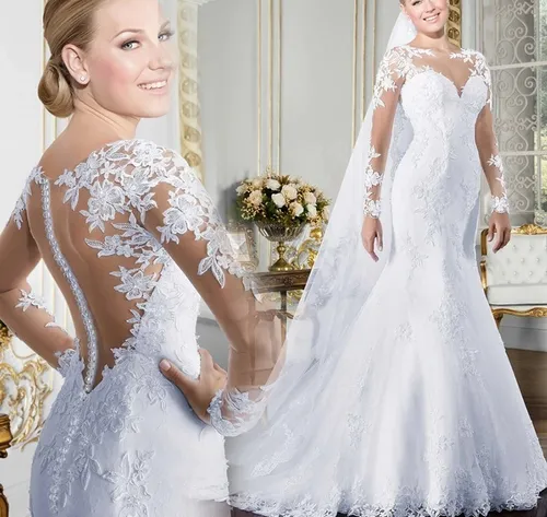 Vestido De Noiva Princesa Myable Sereia Trompete Renda
