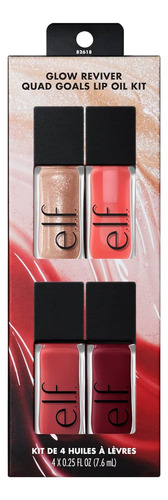 Duende. Kit De Aceite Labial Glow Reviver Quad Goals, Brillo