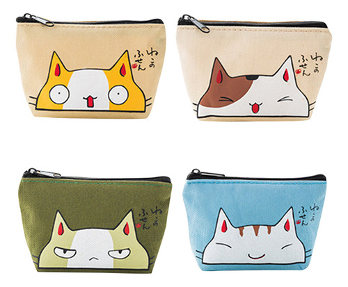 Monedero Oxford Impermeable Con Dibujos Animados De Gatos, P