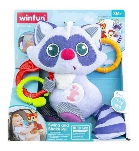 Imagen 5 de 6 de Colgante Mapache Winfun Con Sonido Y Vibración 720020