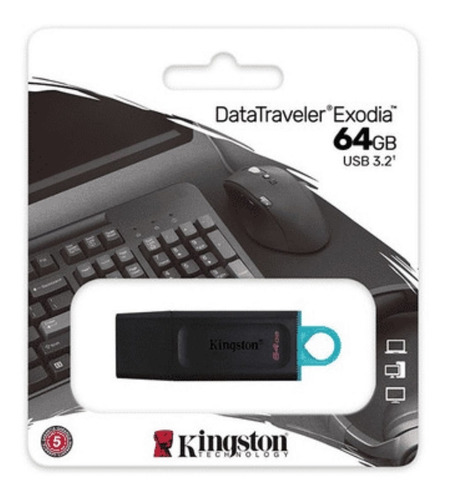 Imagen 2 de 3 de Pendrive Memoria Kingston 64gb Usb 3.0 Dt100 G3 Pc Laptop