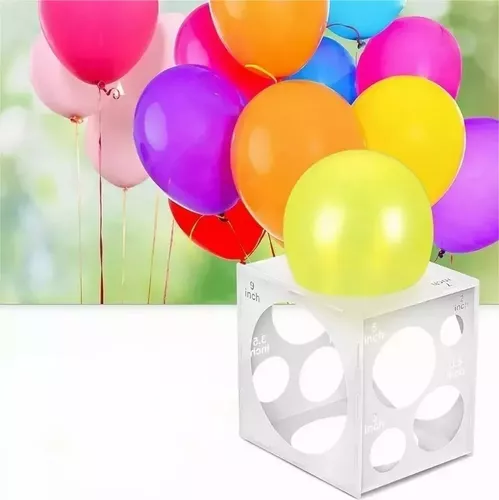 Calibrador De Globos Cubo Madera Para Decoracion Fiesta 9 Tamaños
