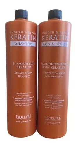 Combo Fidelite Keratina Shampoo + Ácondicionador 900 Ml