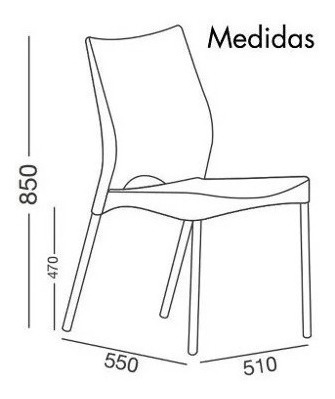 Imagen 6 de 6 de Silla Malba X 4 Apilable Recepción Auditorio Espera Kromo-s
