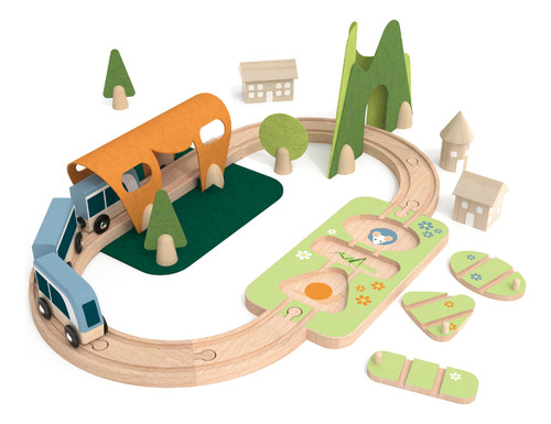 Pequeño Tren De Madera- Classic World Color Verde Claro