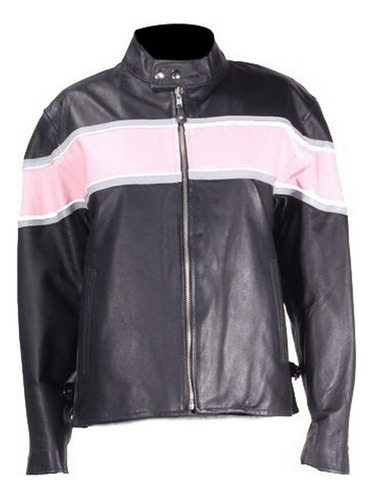 Motociclismo, Chaqueta De Moto De Cuero Negro Para Mujer Ray