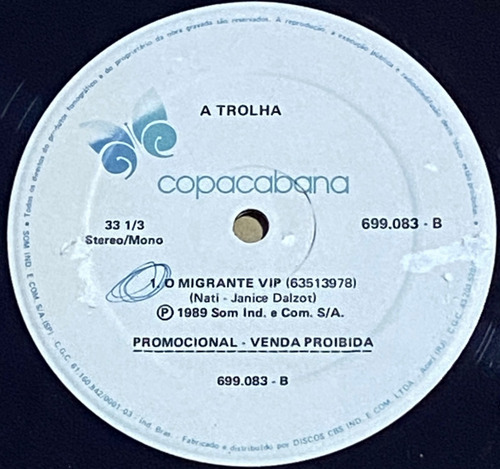 A Trolha - O Migrante Vip / Com Hum - Mix Promocional 12 (Usado)