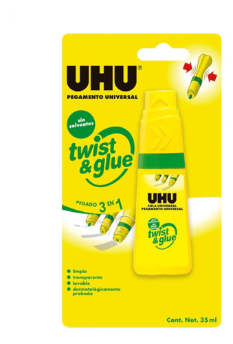 Uhu Twist & Glue Pegamento 90 Ml
