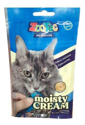 Snacks Cremosos Para Gato Zootec Moisty Cream Pollo 5 Sticks