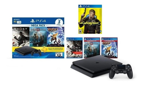 Consola Ps4 1 Tb + 3 Juegos + 3 Meses De Plus/garantía 1 Año