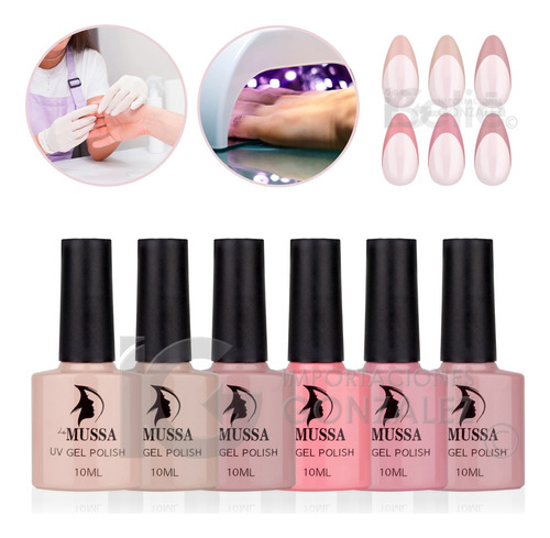 Gama De Gel Semipermanente Mussa® 6 Esmaltes Para Uñas Uv Color Gama A