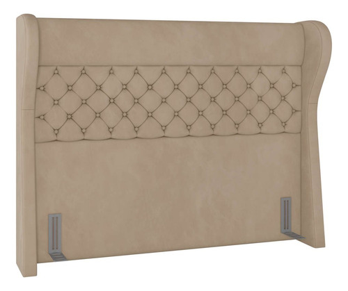 Cabeceira Cama Box Casal Queen 160cm Trinidad P2 Veludo Bege Cor Creme