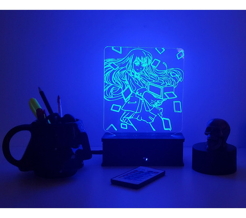 Luminária Led 3d, Yumeko Zabami, 16 Cores+controle, Anime