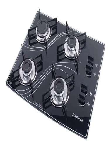 Imagem 3 de 10 de Fogao Cooktop 4 Bocas Preto Lines Safanelli Bivolt (fcl40)