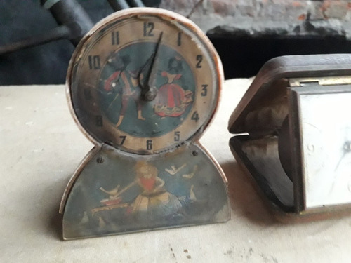 Antiguo Relojes De Mesa Vintage De Colección Con Caja Musica