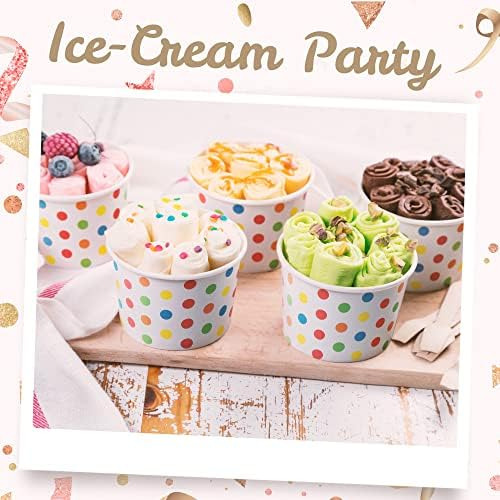 Vasos De Papel Para Helado, 50 Cuencos De Postre Desechables